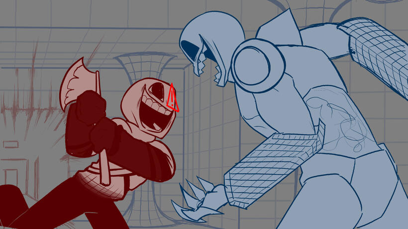 The sketch for the previous art piece